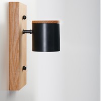 Світильник настінний Wooden Light Black сучасний бра для спальні