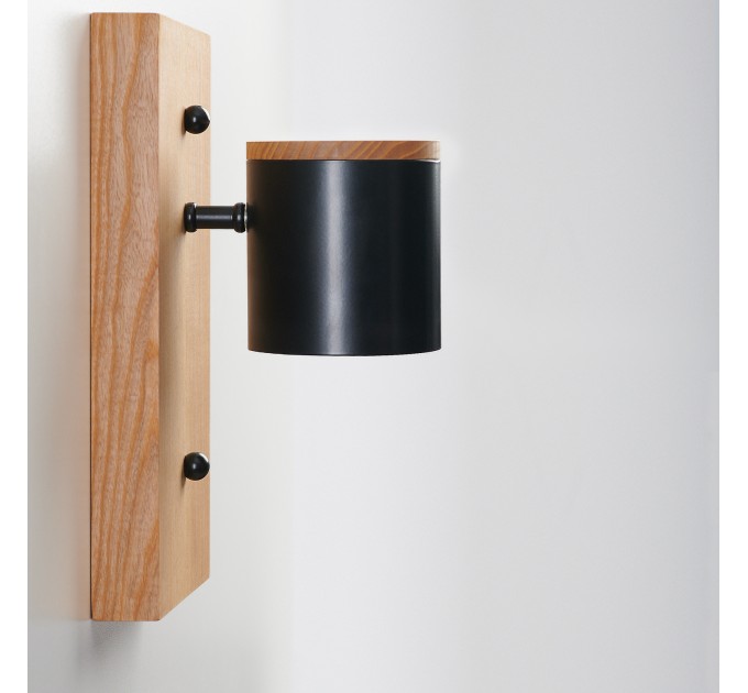 Світильник настінний Wooden Light Black сучасний бра для спальні