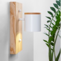 Світильник настінний Wooden Light White сучасний бра для спальні