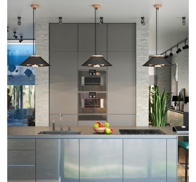 Світильник підвісний Urban light D500 Люстра сучасна в стилі лофт Black