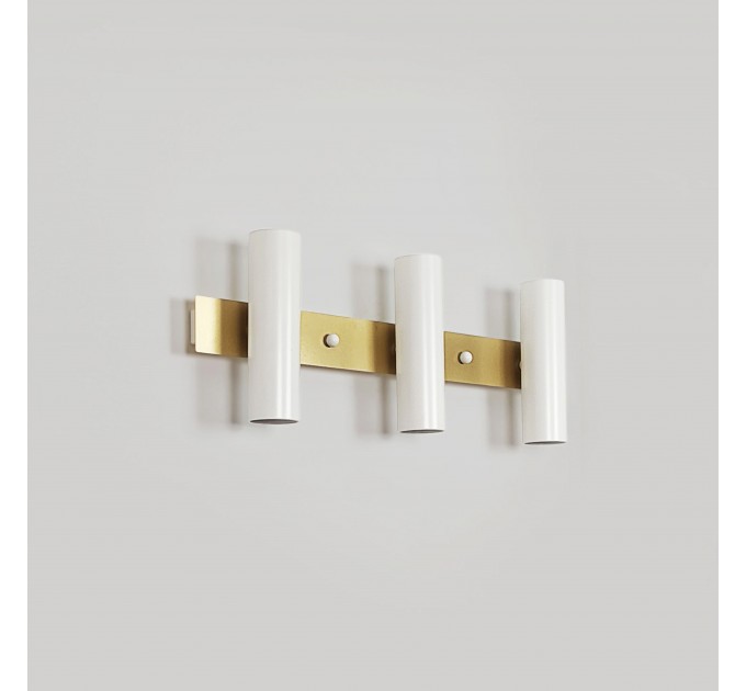 Настінний світильник для ванної бiлий оздобленням з латуні UrbanBrass 20-3