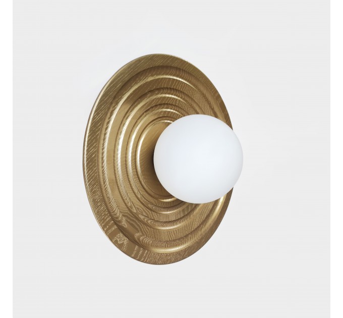 Світильник з ясеня Орбіт 28 см Gold Бра лофт на стіну 