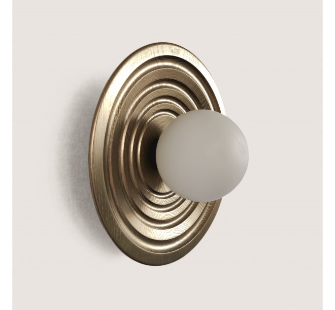 Світильник з ясеня Орбіт 28 см Gold Бра лофт на стіну 