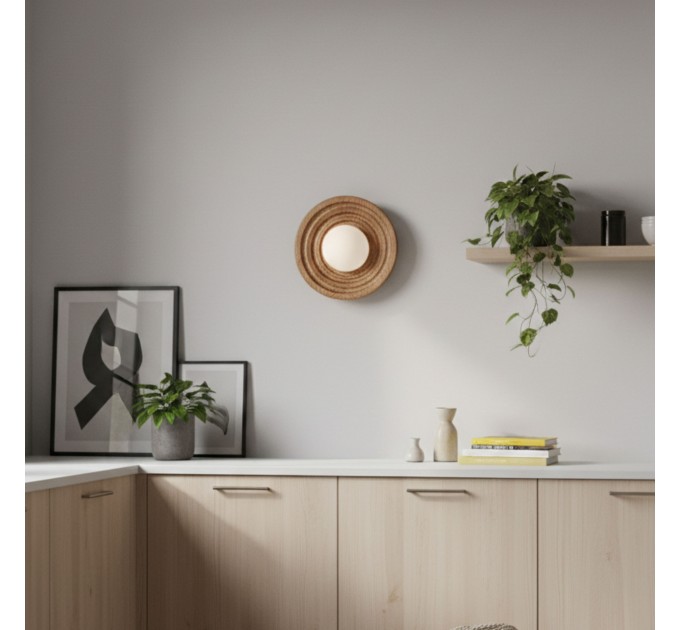 Світильник з ясеня Орбіт 28 см Walnut Бра лофт на стіну 