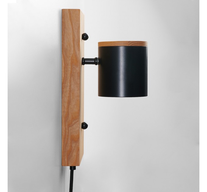 Світильник настінний Wooden Light Black сучасний бра для спальні