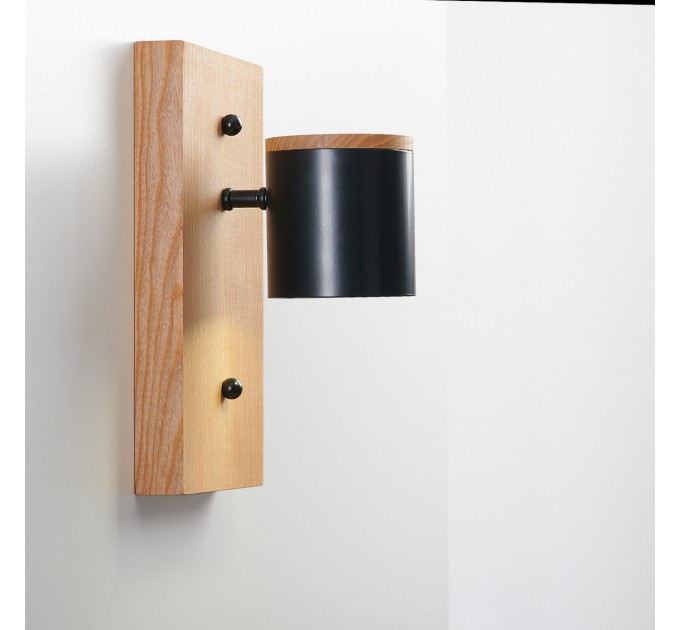 Світильник настінний Wooden Light Black сучасний бра для спальні
