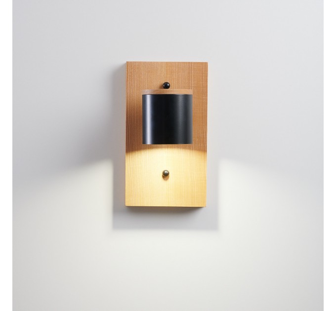 Світильник настінний Wooden Light Black сучасний бра для спальні