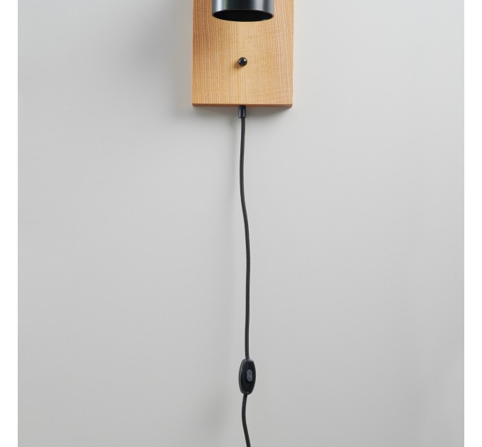 Світильник настінний Wooden Light Black сучасний бра для спальні