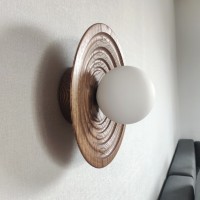 Світильник з ясеня Орбіт 28 см Walnut Бра лофт на стіну Стельовий
