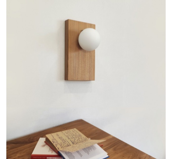 Настінний світильник Opal Wooden Light сучасний бра для спальні в стилі лофт